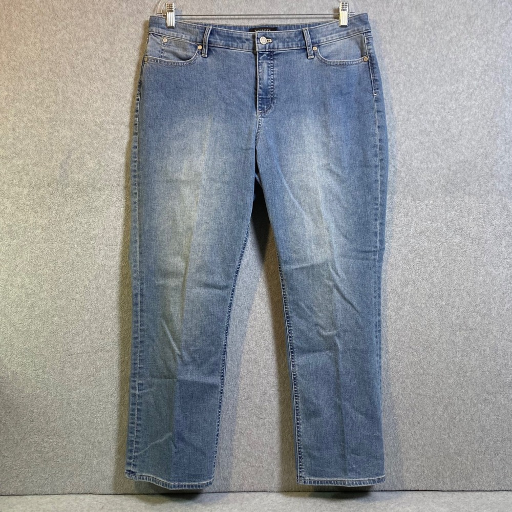 Talbots Straight Leg Jeans Women Size 14P Blue Flawless Casual Stretch Denim EUC